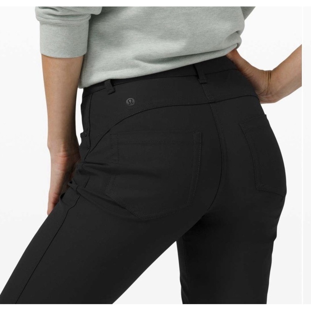 LULULEMON Black City Sleek 5 Pocket Stretch Full Length Pants Size 28 Warpstreme - Picture 11 of 11